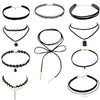 Black Velvet Choker Necklaces with Storage Bag for Women Girls, Pack of 10