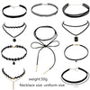 Black Velvet Choker Necklaces with Storage Bag for Women Girls, Pack of 10