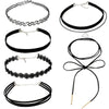 Black Velvet Choker Necklaces with Storage Bag for Women Girls, Pack of 10