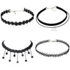 Black Velvet Choker Necklaces with Storage Bag for Women Girls, Pack of 10