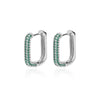 Black Zircon Hoop Earrings for Women Square Stainless Steel Earrings 2023 Luxury Trend Wedding Aesthetic Jewelry pendientes