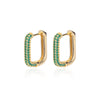 Black Zircon Hoop Earrings for Women Square Stainless Steel Earrings 2023 Luxury Trend Wedding Aesthetic Jewelry pendientes