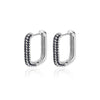 Black Zircon Hoop Earrings for Women Square Stainless Steel Earrings 2023 Luxury Trend Wedding Aesthetic Jewelry pendientes