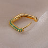 Black Zircon Hoop Earrings for Women Square Stainless Steel Earrings 2023 Luxury Trend Wedding Aesthetic Jewelry pendientes