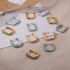 Black Zircon Hoop Earrings for Women Square Stainless Steel Earrings 2023 Luxury Trend Wedding Aesthetic Jewelry pendientes