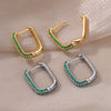Black Zircon Hoop Earrings for Women Square Stainless Steel Earrings 2023 Luxury Trend Wedding Aesthetic Jewelry pendientes