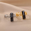 Black Zircon Rings for Women Open Adjustable Stainless Steel Chains Finger Ring 2023 Trend Wedding Jewelry Gift anillos mujer
