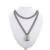 Black chain necklace square lock necklace women men metal padlock chains hip hop goth jewelry accessories  gifts