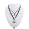Black chain necklace square lock necklace women men metal padlock chains hip hop goth jewelry accessories  gifts