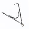 Black chain necklace square lock necklace women men metal padlock chains hip hop goth jewelry accessories  gifts