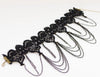 Black goth lace chain tassel necklace/kpop bridal wedding accessories /gros collier femme/neckless/colar/collana/bijoux