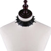 Black leather Choker Collar women Studded Rivet Collar Spiked  Necklace punk Chocker Gothic  Jewelry witch Accessories