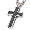 Bling Bling Cross Pendant Iced Out Black/White Crystal Charm Gold color Chain Men Necklace Father's Day Gift Hip Hop Jewelry