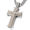 Bling Bling Cross Pendant Iced Out Black/White Crystal Charm Gold color Chain Men Necklace Father's Day Gift Hip Hop Jewelry
