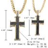 Bling Bling Cross Pendant Iced Out Black/White Crystal Charm Gold color Chain Men Necklace Father's Day Gift Hip Hop Jewelry