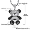 Bling Bling Iced Out Teddy Bear Pendant Pave Full Cubic Zircon Hip Hop Jewelry Panda Necklace For Women Men Gift