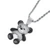 Bling Bling Iced Out Teddy Bear Pendant Pave Full Cubic Zircon Hip Hop Jewelry Panda Necklace For Women Men Gift