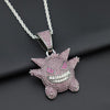Bling CZ Hip Hop Necklace Cartoon Micro Inlaid Purple Crystal Jewelry Pendant Clothes Jewelry Men's Women's Gift