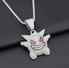 Bling CZ Hip Hop Necklace Cartoon Micro Inlaid Purple Crystal Jewelry Pendant Clothes Jewelry Men's Women's Gift