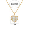 Bling Crystal Zircon Love Heart Pendant Necklace For Women's Neck Chai Gold Necklace Bridal Wending AnniversaryJewelry Gifts