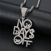Bling Iced Out Letters NO DAYS OFF Pendant Necklace  Copper Pave Zircon Hip Hop Jewelry Gifts For Men Women