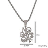 Bling Iced Out Letters NO DAYS OFF Pendant Necklace  Copper Pave Zircon Hip Hop Jewelry Gifts For Men Women