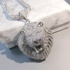 Bling Iced Out Necklace Micro Pave Cubic Zircon Lion Head Pendant for Men Women Gifts  Hip Hop Jewelry