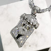 Bling Jesus Corolla Pendant Hip Hop Necklace With Tennis Chain CZ Stone Necklace For Man Women