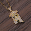 Bling Jesus Corolla Pendant Hip Hop Necklace With Tennis Chain CZ Stone Necklace For Man Women