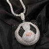 Bling Panda Pendant for Men Women Hip Hop Full Iced Out Cubic Zirconia CZ Stone Cartoon Necklace