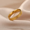 Bling Scrub Finger Ring Stainless Steel Gold Color Couple Rings For Women Wedding Band Engagement Aesthetic Jewerly anillos