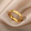 Bling Scrub Finger Ring Stainless Steel Gold Color Couple Rings For Women Wedding Band Engagement Aesthetic Jewerly anillos