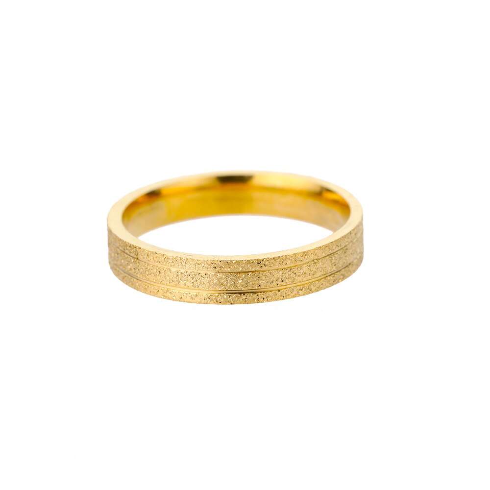 Bling Scrub Finger Ring Stainless Steel Gold Color Couple Rings For Women Wedding Band Engagement Aesthetic Jewerly anillos