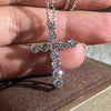 Bling Zirocn Stone Silver Color Cross Pendant Long Chain Necklace for Women Jewelry 2022 GIft