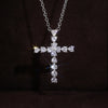 Bling Zirocn Stone Silver Color Cross Pendant Long Chain Necklace for Women Jewelry 2022 GIft