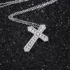 Bling Zirocn Stone Silver Color Cross Pendant Long Chain Necklace for Women Jewelry 2022 GIft