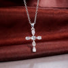 Bling Zirocn Stone Silver Color Cross Pendant Long Chain Necklace for Women Jewelry 2022 GIft