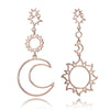 Bohemia Rose Gold Geometry Earrings For Women Hollow Star Moon Drop Earring Bijoux Femme Gift Statement Jewelry New