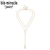Bls-miracle Simple Street Geometry Geometric Hollow Triangle Metal Pendant Necklace Jewelry Girl Gift  N-017