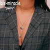 Bls-miracle Vintage Pillow ID Carved Item Jewelry Simple Multilayer Long Pendant Necklace Girl Gift N-019