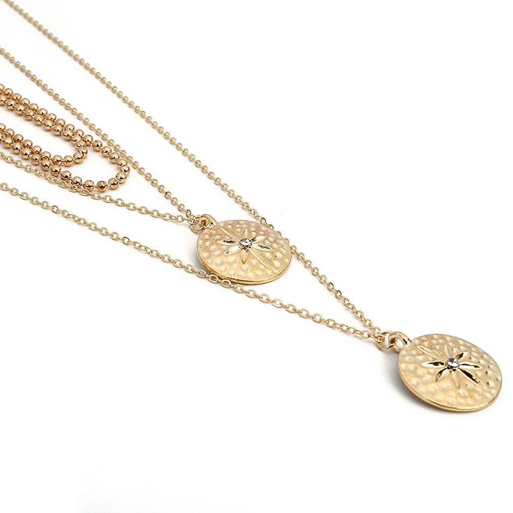 Bls-miracle Vintage Pillow ID Carved Item Jewelry Simple Multilayer Long Pendant Necklace Girl Gift N-019