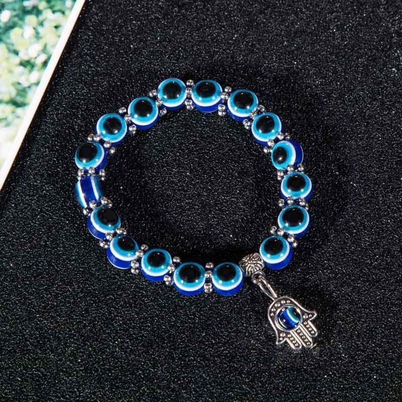 Blue Eyes Fatima Lucky Hand Bead Bracelet Women's Amulet Accessories Bracelet Accessories Party Jewelry