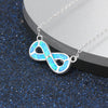 Blue Fire Opal Necklace Pendants Trendy Jewelry 100% 925 Sterling Silver for Women Represent Infinity Love Gifts Fine Jewelry