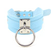 Blue PU Leather Choker Necklaces Jewelry for Cool Girl Stainless Steel Rivet Collar Party Club Trendy Clothing Accessories 2021