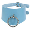 Blue PU Leather Choker Necklaces Jewelry for Cool Girl Stainless Steel Rivet Collar Party Club Trendy Clothing Accessories 2021