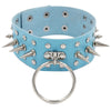 Blue PU Leather Choker Necklaces Jewelry for Cool Girl Stainless Steel Rivet Collar Party Club Trendy Clothing Accessories 2021