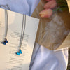 Blue Purple Butterfly Metal Necklace Women Trendy Simple Wild Pendant Dangle Clavicle Chain Jewelry