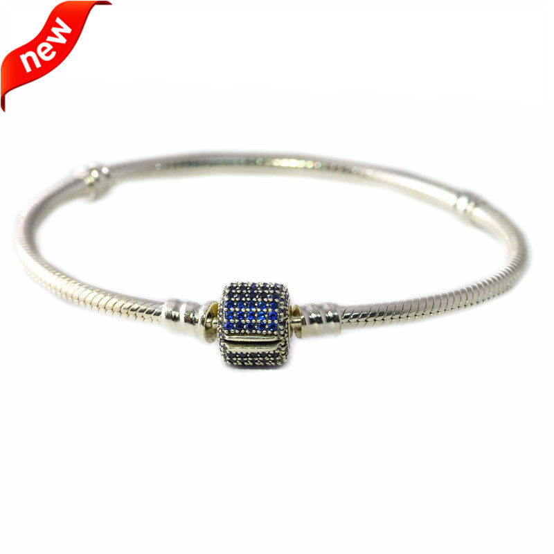 Blue Signature Clasp Bracelets 100% 925 Authentic Sterling Silver Fashion Jewelry