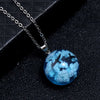 Blue Sky White Cloud Resin Ball Pendant Necklace For Women Eagle Silver Color Chain Choker Kids Girl Jewelry Gifts