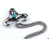 Blue Stone Animal Bull Head Men Necklace Pendant Exquisite Punk Hip Hop Glamour Party Gathering Male Jewelry Accessorie